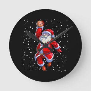 Basketball Weihnachts-Shirt Männer Boys Basketball Runde Wanduhr