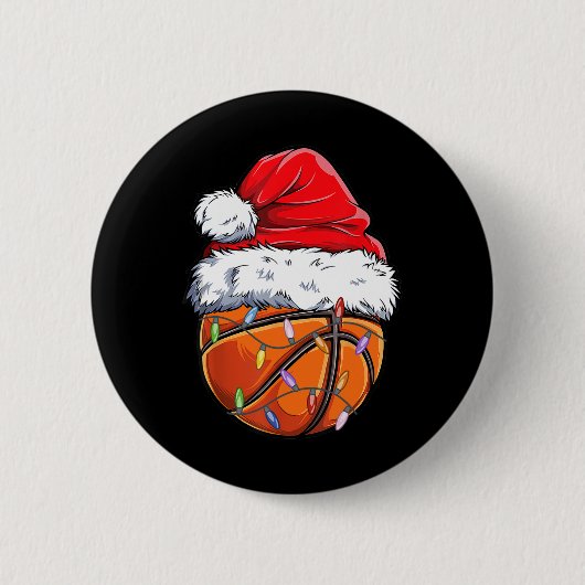Basketball Weihnachts-Weihnachtsmannmütze - Spaß B Button (Vorderseite)