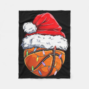 Basketball Weihnachts-Weihnachtsmannmütze - Spaß B Fleecedecke