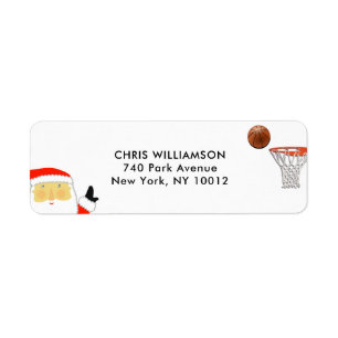 Basketball Weihnachtsadressen-Etiketten