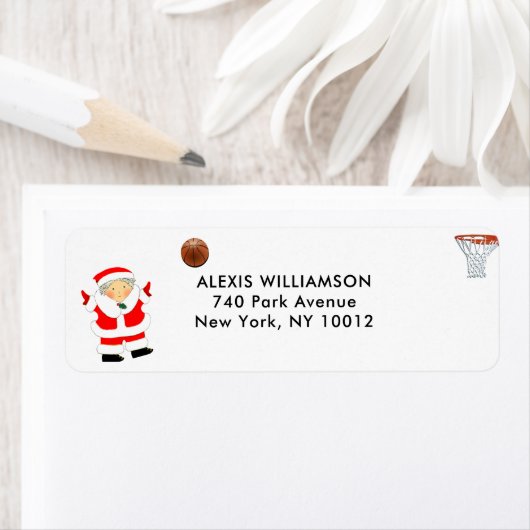 Basketball Weihnachtsadressen-Etiketten (Insitu)