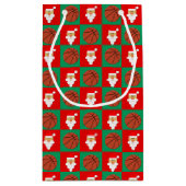 Basketball Weihnachtsball Kundenname Name Santa Ba Kleine Geschenktüte (Rückseite)