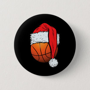Basketball Weihnachtsball Weihnachtsmannmütze Weih Button