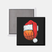Basketball Weihnachtsball Weihnachtsmannmütze Weih Magnet (Vorderseite/Rückseite)