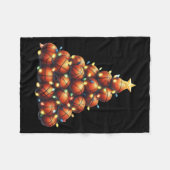 Basketball Weihnachtsbaum Fleecedecke (Vorderseite (Horizontal))