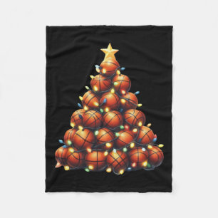 Basketball Weihnachtsbaum Fleecedecke