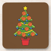 Basketball Weihnachtsbaum Getränkeuntersetzer (Vorderseite)