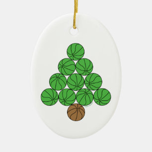 Basketball Weihnachtsbaum Keramik Ornament