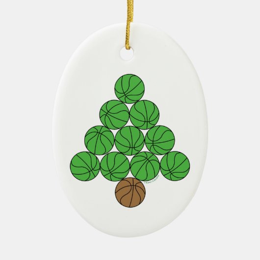 Basketball Weihnachtsbaum Keramik Ornament (Vorne)