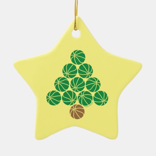 Basketball Weihnachtsbaum Keramik Ornament (Vorne)