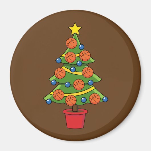 Basketball Weihnachtsbaum Magnet (Vorne)