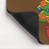 Basketball Weihnachtsbaum Mousepad (Ecke)
