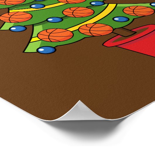 Basketball Weihnachtsbaum Poster (Ecke)