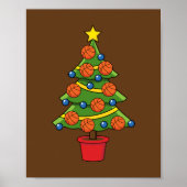Basketball Weihnachtsbaum Poster (Vorne)