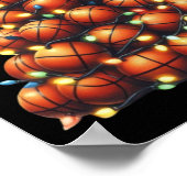 Basketball Weihnachtsbaum Poster (Ecke)