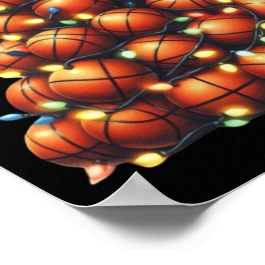 Basketball Weihnachtsbaum Poster (Ecke)