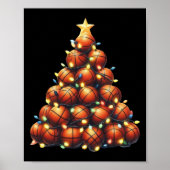 Basketball Weihnachtsbaum Poster (Vorne)