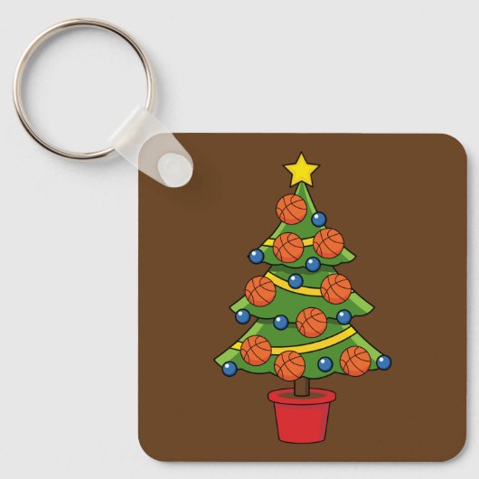 Basketball Weihnachtsbaum Schlüsselanhänger (Vorderseite)