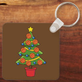 Basketball Weihnachtsbaum Schlüsselanhänger (Rückseite)