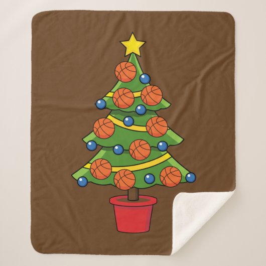 Basketball Weihnachtsbaum Sherpadecke (Vorderseite)