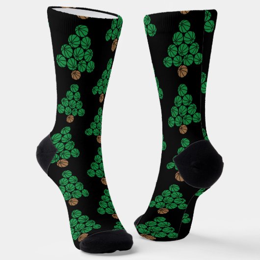 Basketball Weihnachtsbaum Socken (Gewinkelt)