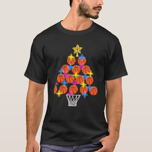 Basketball Weihnachtsbaum | Sportdesign | Männer T-Shirt (Vorderseite)