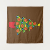 Basketball Weihnachtsbaum Wandteppich (Vorderseite (Horizontal))