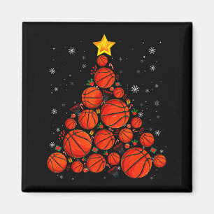 Basketball Weihnachtsbaum Xmas Santa Sport Herren  Magnet