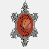 #basketball Weihnachtsbaumdekoration Schneeflocken Zinn-Ornament (Links)