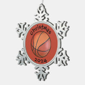 #basketball Weihnachtsbaumdekoration Schneeflocken Zinn-Ornament (Rechts)