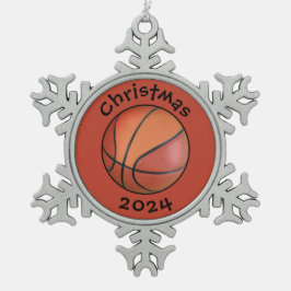 #basketball Weihnachtsbaumdekoration Schneeflocken Zinn-Ornament