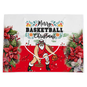 Basketball Weihnachtsbeladung mit dem Weihnachtsma Große Geschenktüte