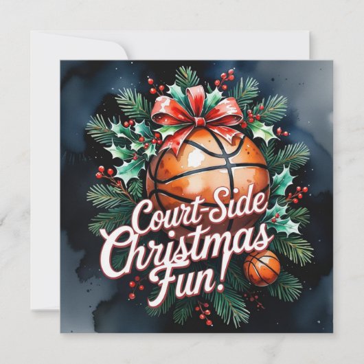 Basketball Weihnachtsgeschenk Feiertagskarte (Vorderseite)