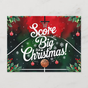 Basketball Weihnachtsgeschenk Feiertagspostkarte