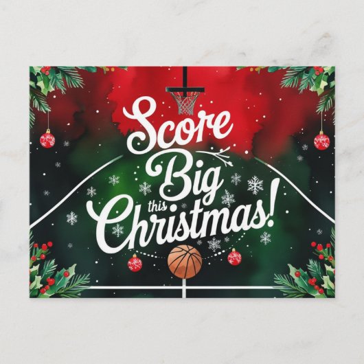 Basketball Weihnachtsgeschenk Feiertagspostkarte (Vorderseite)