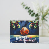 Basketball Weihnachtsgeschenk Feiertagspostkarte (Stehend Vorderseite)