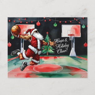 Basketball Weihnachtsgeschenk Feiertagspostkarte