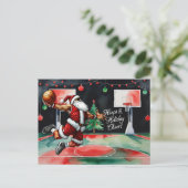 Basketball Weihnachtsgeschenk Feiertagspostkarte (Stehend Vorderseite)