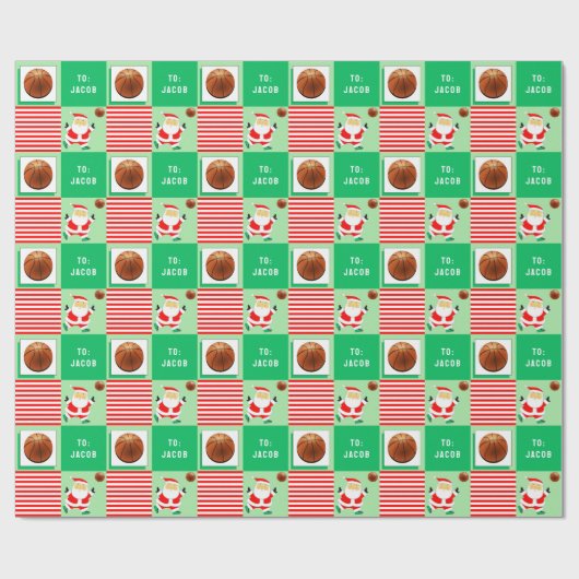 Basketball Weihnachtsgeschenk Geschenkpapier (Flach)