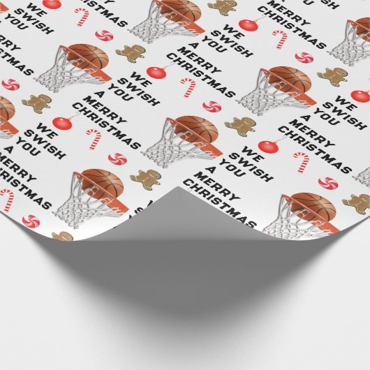 Basketball Weihnachtsgeschenk Geschenkpapier (Ecke)