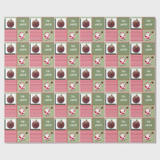 Basketball Weihnachtsgeschenk Geschenkpapier (Flach)