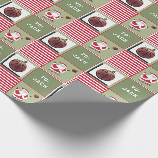 Basketball Weihnachtsgeschenk Geschenkpapier (Ecke)
