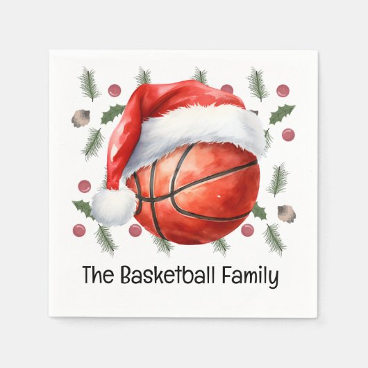 Basketball Weihnachtsgeschenk Serviette (Vorderseite)