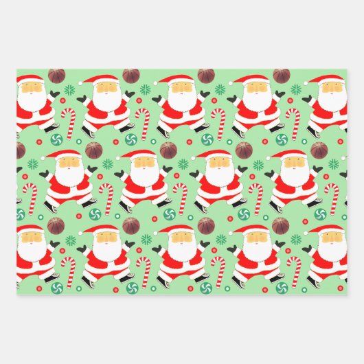 Basketball Weihnachtsgeschenk Umschlagpapier Geschenkpapier Set (Vorderseite)