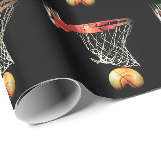 Basketball Weihnachtsgeschenk Wrap Geschenkpapier (Rolleneckpunkt)