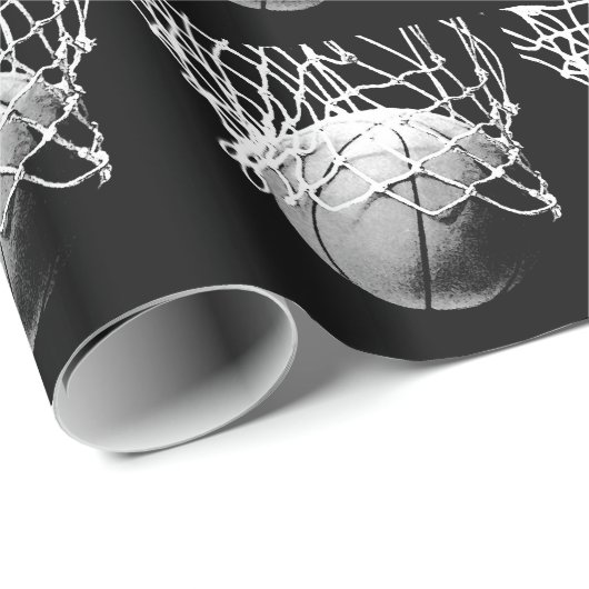 Basketball Weihnachtsgeschenk Wrap Geschenkpapier (Rolleneckpunkt)