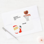 Basketball Weihnachtsgeschenke Tags Quadratischer Aufkleber (Umschlag)