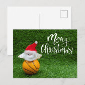 Basketball Weihnachtskarte mit Weihnachtsmann Postkarte (Vorne/Hinten)