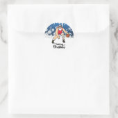 Basketball Weihnachtskarte mit Weihnachtsmann Runder Aufkleber (Tasche)