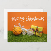 Basketball Weihnachtskarte Postkarte (Vorne/Hinten)